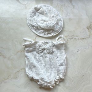 Cotton Muslin Sunhat & Romper